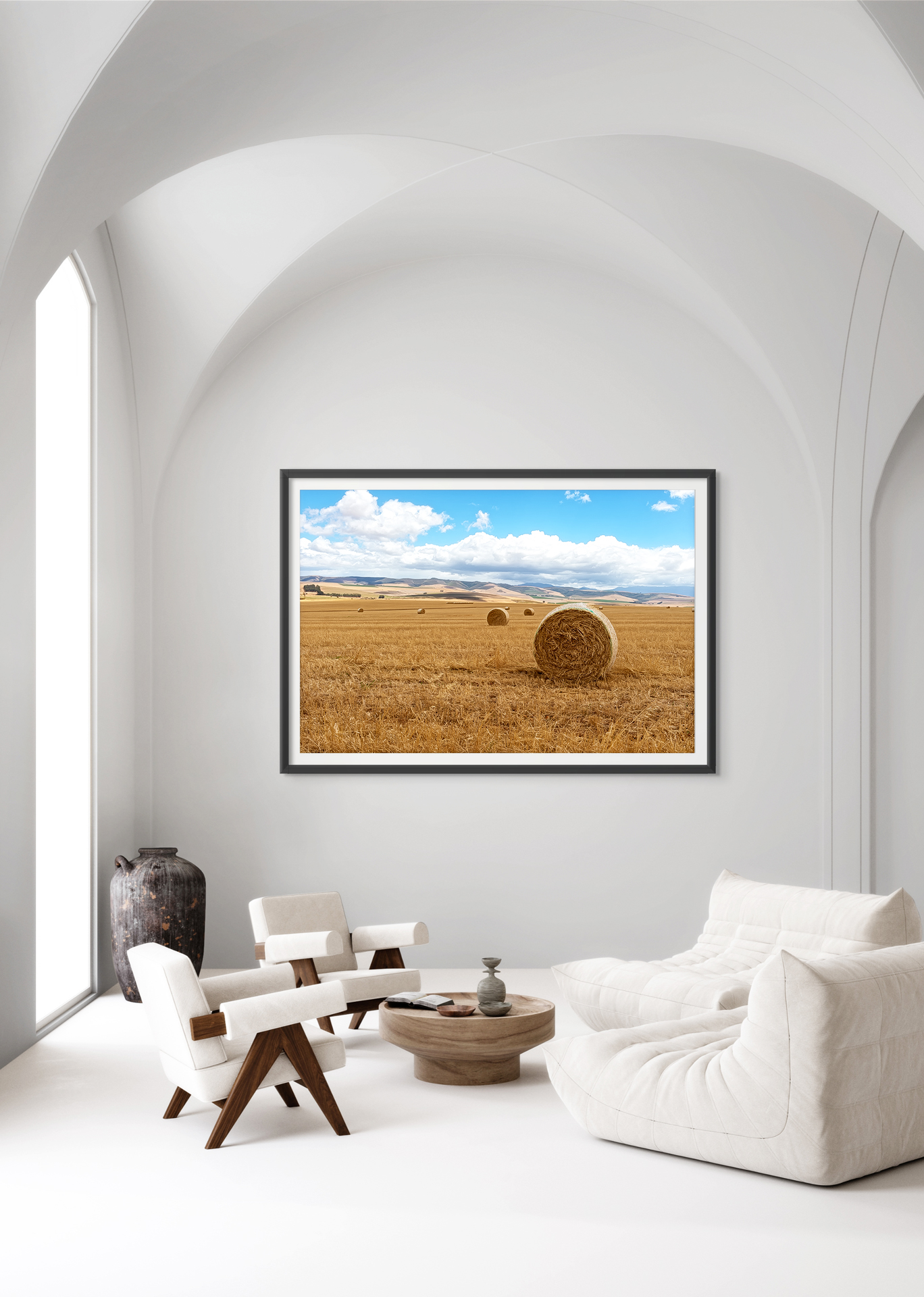 Collection, Golden fields, hay bale, Swartland, wheat, Napier, South Africa, under blue skies. Original Nikon digital and film photography, captured with a variety of high-quality professional cameras. Medium format film images shot with professional cameras, including Pentax 645, Pentax 6x7, Mamiya 645, Fuji GX617 panoramic, Rollei, and Yashica Mat. Large format film images created using professional pinhole cameras, as well as Shen-Hao 4x5, 4x10, 5x7, and 8x10 film cameras, featuring film stocks from Adox, Bergger, Fomapan, Fuji, Ilford, Kodak, Rollei, and Shanghai GP3. All photography and copyrights by CFP Prints & Craig Fouché Photography.